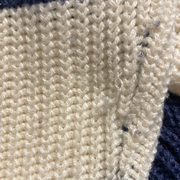 It’s Our Time Blue White Striped Cold Shoulder Sweater - Picture 10 of 12